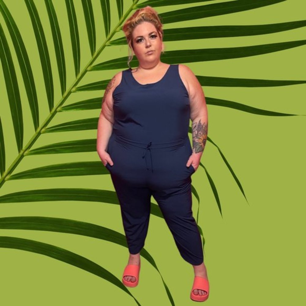 all in motion Tank Top Jumpsuit in Teal 3X